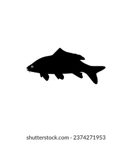 Gold Fish Silhouette, can use for Logo Gram, Art Illustration, Pictogram, Website, Decoration, or Graphic Design Element. Vector Illustration