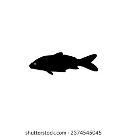 Gold Fish Silhouette, can use for Logo Gram, Art Illustration, Pictogram, Website, Decoration, or Graphic Design Element. Vector Illustration