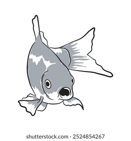 Gold fish sketch 5 vector