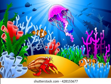 1,955 Cartoon ocean floor Stock Illustrations, Images & Vectors ...