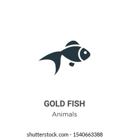 Gold fish vector icon on white background. Flat vector gold fish icon symbol sign from modern animals collection for mobile concept and web apps design.