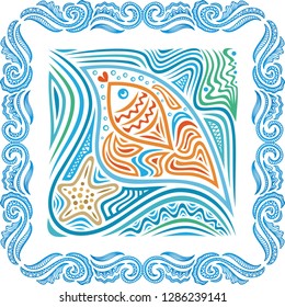 Gold fish. Vector illustration