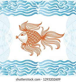 Gold fish. Vector illustration