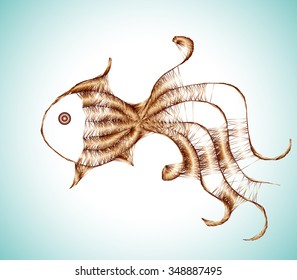 Gold fish - vector illustration 