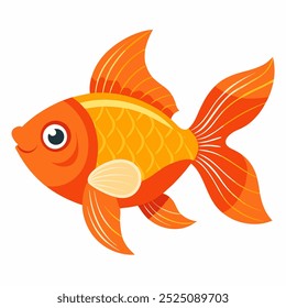 gold fish vector on white background 