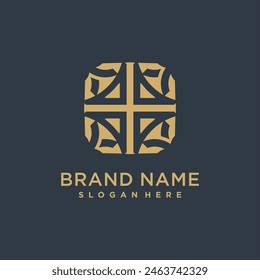 Gold flat abstract logo template