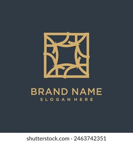 Gold flat abstract logo template