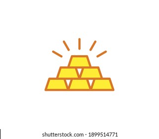 Gold flat icon. Thin line signs for design logo, visit card, etc. Single high-quality outline symbol for web design or mobile app. Gold outline pictogram.