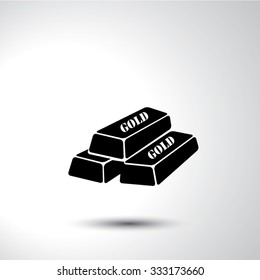 Gold flat sign icon