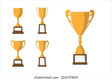 Juego de ilusiones de trofeo plano de oro