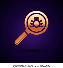 Gold Flea search icon isolated on black background.  Vector