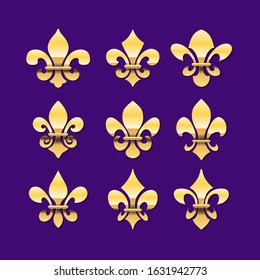 Gold Fleur De Lis Symbol Collection