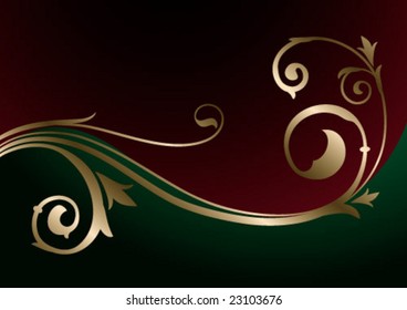 gold floral