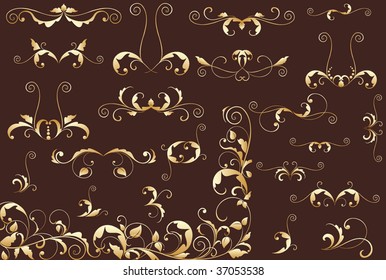 Gold floral background