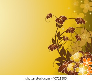 gold floral background
