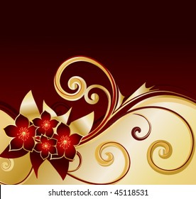 gold floral background