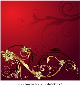 gold floral background