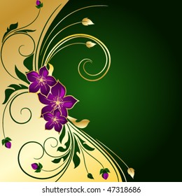 gold floral background