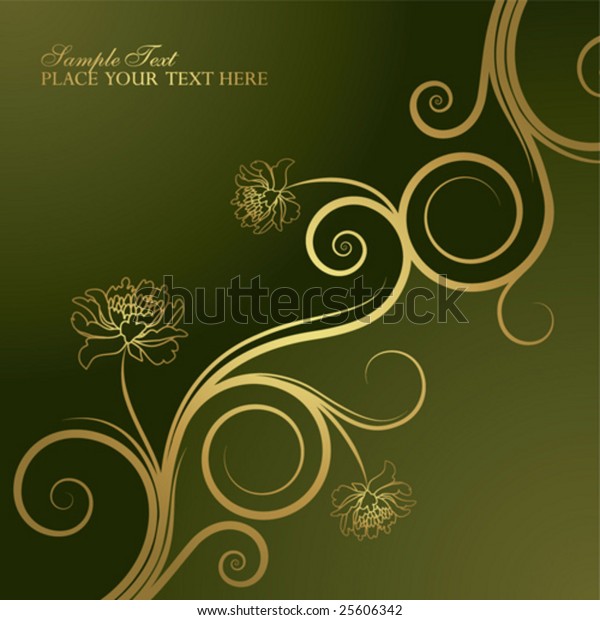 Gold Floral Background Stock Vector (Royalty Free) 25606342