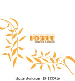 Gold floral background with abstract leaves. Vector element for design.