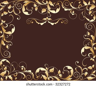 Gold floral background. Gold collection.