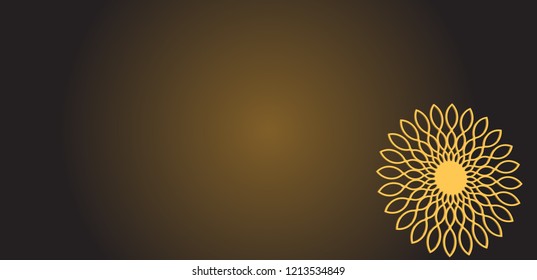 Gold floral background, geometric for vector illustration.