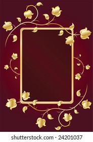 Gold floral background. Vector illustration.