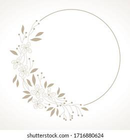 gold floral bouquet, vector frame