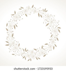 gold floral bouquet, vector frame