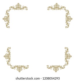 gold floral corners, damask pattern