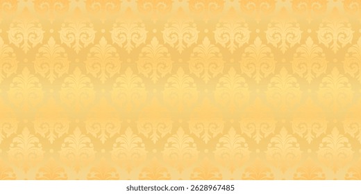 Gold floral damask seamless pattern. Wallpaper