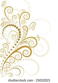 Gold floral design