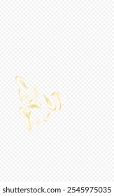 Gold Floral Flying Vector Transparent Background. Light Japan Petal Design. Yellow Blossom Beauty Template. White Cherry Summer Texture. Blur Rose Frame.