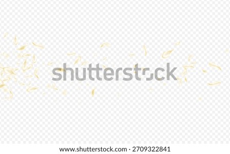Gold Floral Flying Vector Transparent Background. Delicate Fall Sakura Poster. Yellow Flower Spring Wallpaper. Light Rose Beauty Template. Japanese Lotus Texture.