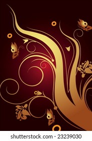 Gold floral frame