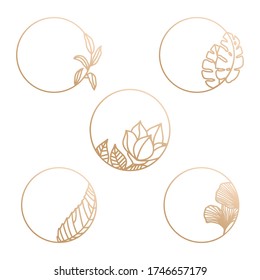 GOLD FLORAL FRAME EDITABLE TEMPALTE 