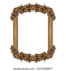 gold floral frame vintage ornament luxury