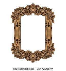 gold floral frame vintage ornament luxury