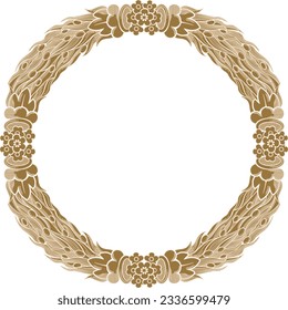 Gold floral garland. Vintage laurel wreath.