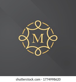 Mono-Gramm-Designvorlage aus Gold, Logo-Design aus Linien, Vektorgrafik
