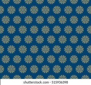 gold floral on sacred geometry pattern. vector illustration. for design invitation, wallpaper, fabric. blue background
