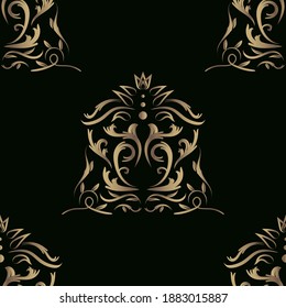 Gold floral or ornament seamless pattern background elegant luxury texture backgrounds