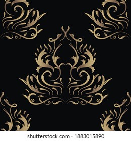 Gold floral or ornament seamless pattern background elegant luxury texture backgrounds