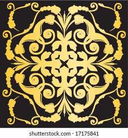 gold floral pattern