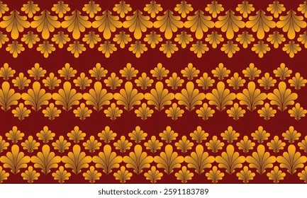 Gold floral pattern, flourish, classic, elegant, antique, seamless, vector illustration. Can be used as a background for cards, printed materials, textiles, carpet, cloth, wallpaper, wrapping paper.