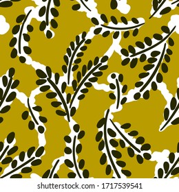 Gold Floral Pattern, Seamless Pattern, Vector Illustration EPS 10.