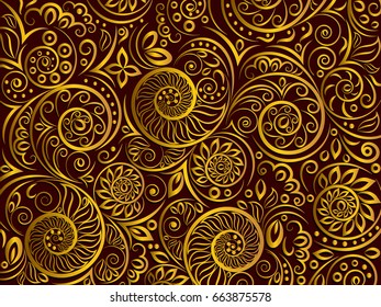 Gold floral pattern. Vector elements for design. Good for background.
