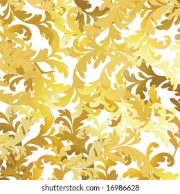 Gold floral pattern. Vector illustration