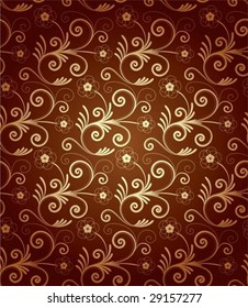 gold floral seamless