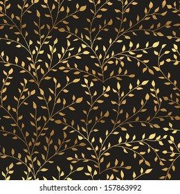 Gold floral seamless pattern 